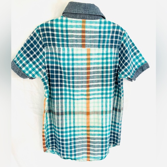 SEAN JOHN KIDS SHORT SLEEVE BUTTON UP SHIRT—PLAID—SIZE SMALL-FITS BOYS 5/6- CUTE - Picture 5 of 9